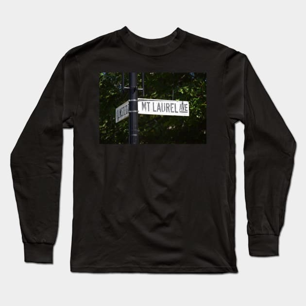 mt laurel ave sign Long Sleeve T-Shirt by sarelitay